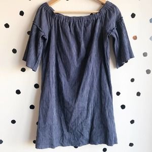 Madewell Chambray Off-the-Shoulder Bell Sleeve Dress Size 00